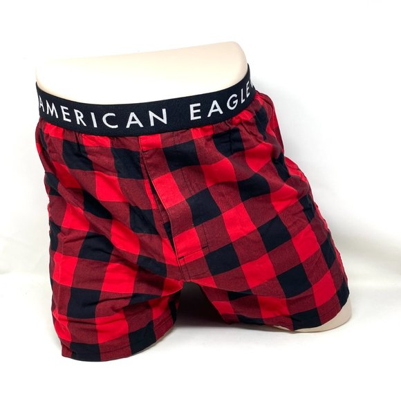 American Eagle Boxers 3-pack 4"inseam Christmas Underwear Red Black Man 2624 900 - Picture 3 of 6